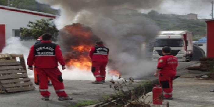 Akçabaat'ta yangın tatbikatı