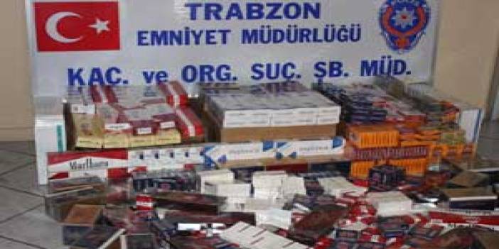 Trabzon'da bin paket kaçak sigara