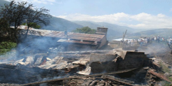 Köyün yarısı yandı