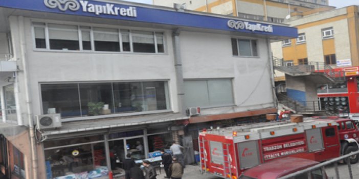 Trabzon'da bir  bankanın yangın alarmı çalınca