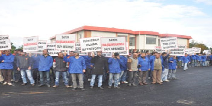 Trabzon'da bin işçi protesto için toplandı