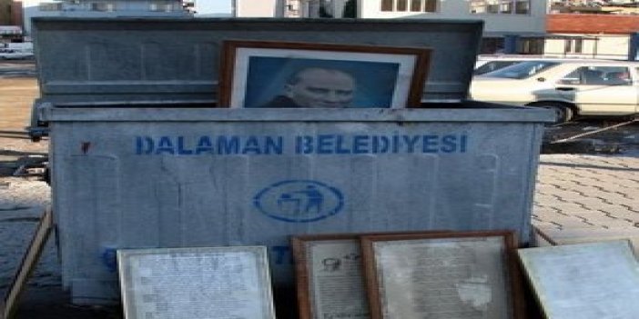 Atatürk portreleri çöpten çıktı