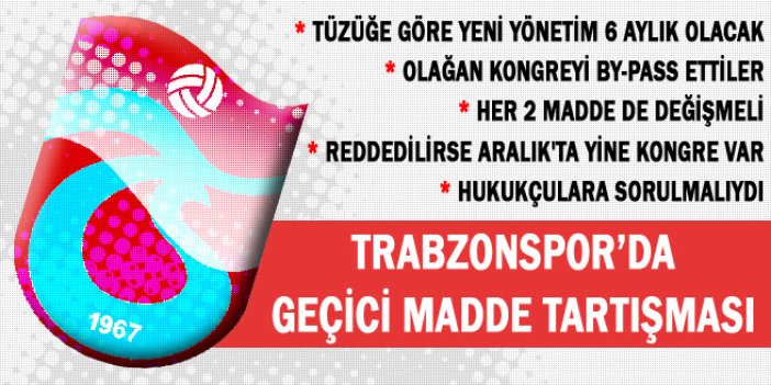 Trabzonspor'da geçici madde tartışması