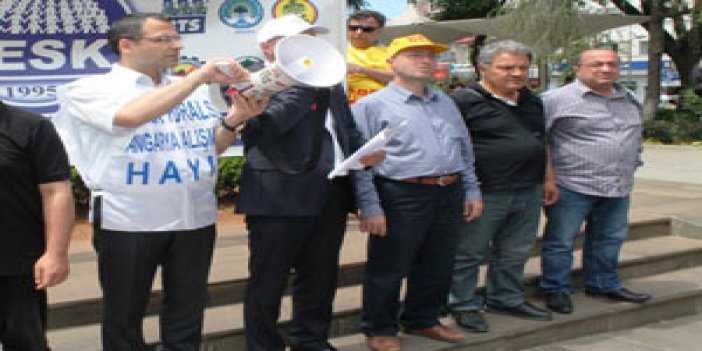 Trabzon'da KESK üyeleri grevde