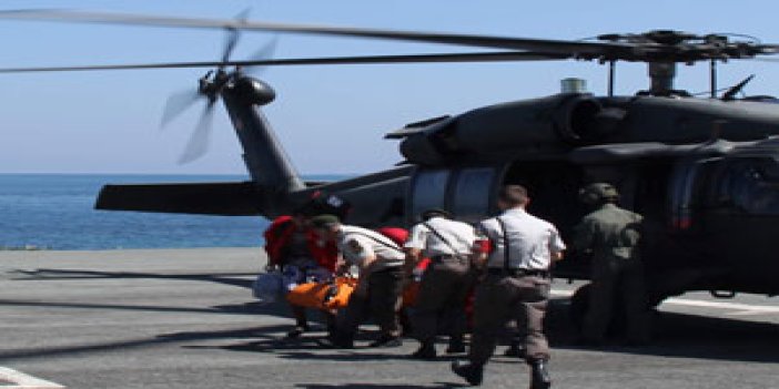 Rize'de hasta askeri helikopterle kurtarıldı