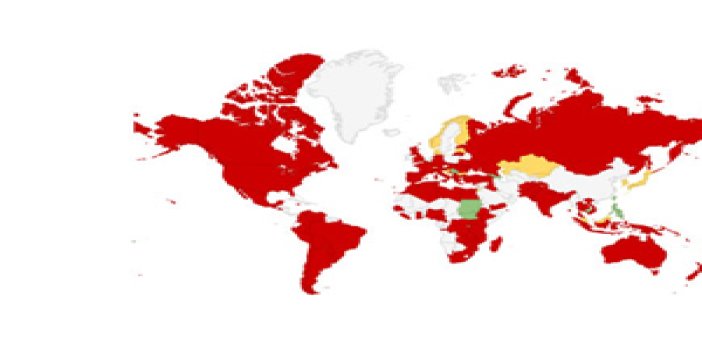 Türkiye bu haritada kırmızı