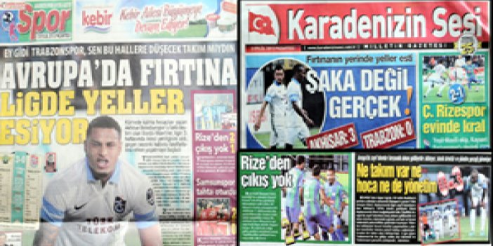 Yerel gazetelerin Trabzonspor manşetleri