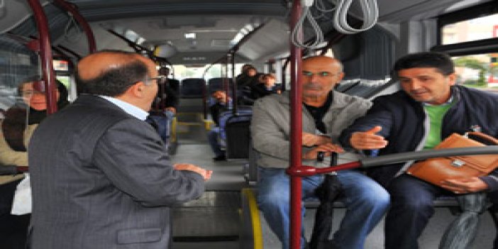 Gümrükçüoğlu belediye otobüslerini denetledi