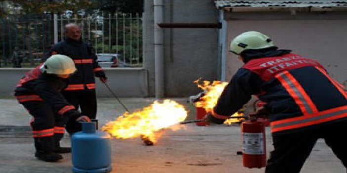 Trabzon İtfaiyesinden Emniyete yangın eğitim