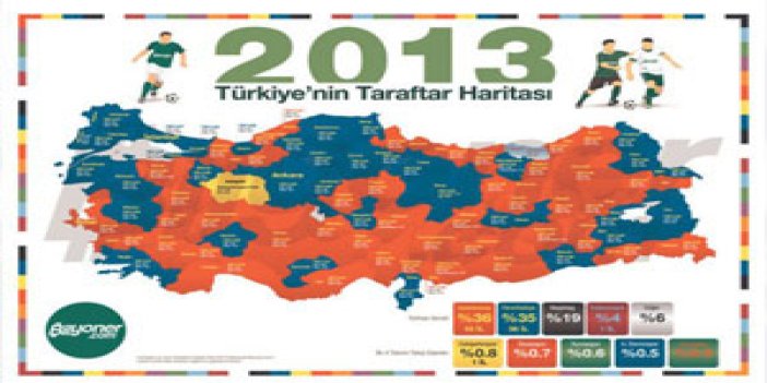 Türkiye'nin taraftar haritası!