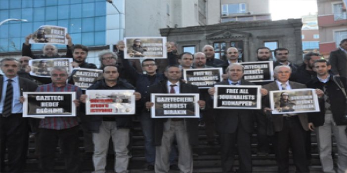 Suriye'de kaçırılan Aygün için protesto