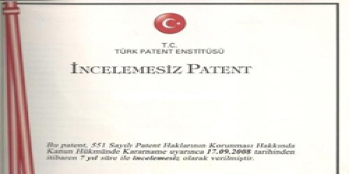 Trabzon  Patent için başvurmamış