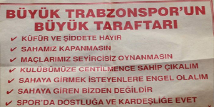 Trabzonspor tarafatarına uyarı!