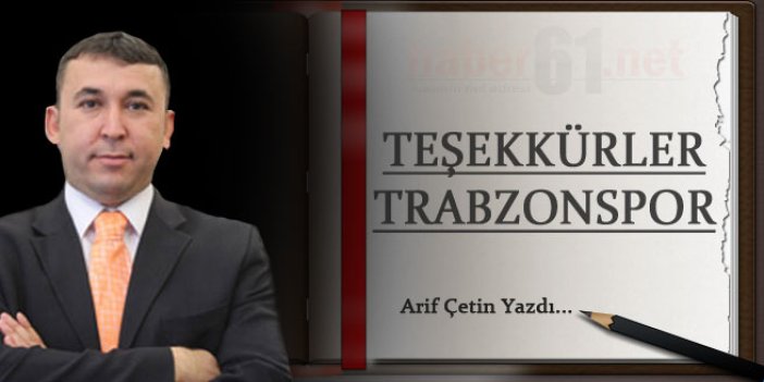 Teşekkürler Trabzonspor