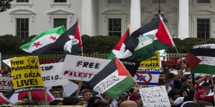 Beyaz Saray önünde Filistin ayaklanması