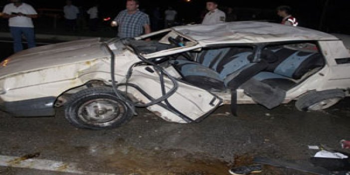 Trabzon'a gelen araç kaza yaptı!