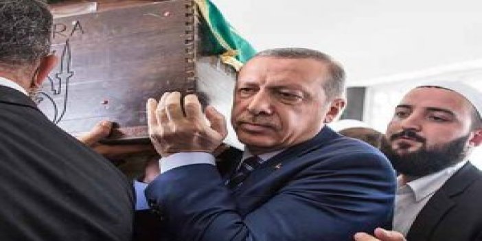 Tabutuna Cumhurbaşkanı Erdoğan omuz verdi