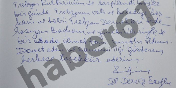 KKTC Cumhurbaşkanı Trabzon için yazdı