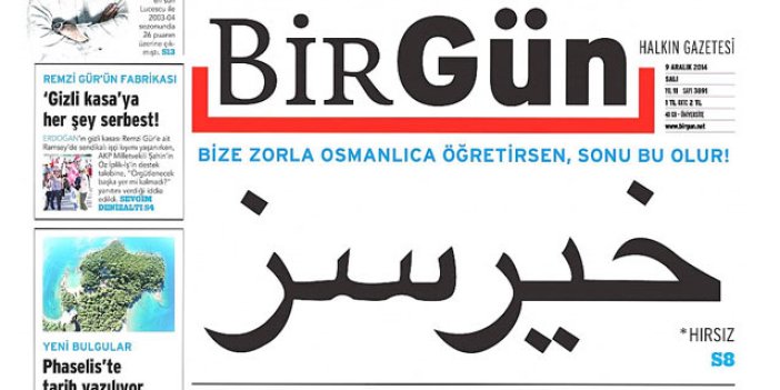 Birgün gazetesinin Osmanlıca manşeti konuşuluyor
