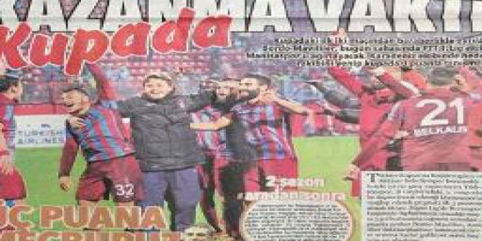 Yerel gazetelerde Trabzonspor manşetleri