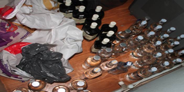 Trabzon'da 10 litre kaçak içki ele geçirildi. 13 Şubat 2015