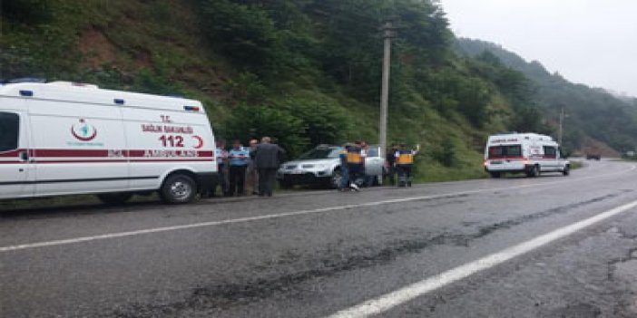 Trabzon'da kamyonet şarampole devrildi!