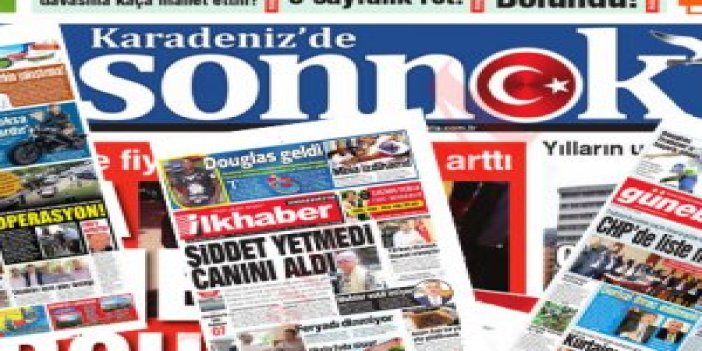 Trabzon'da gazetelerin 1. sayfaları