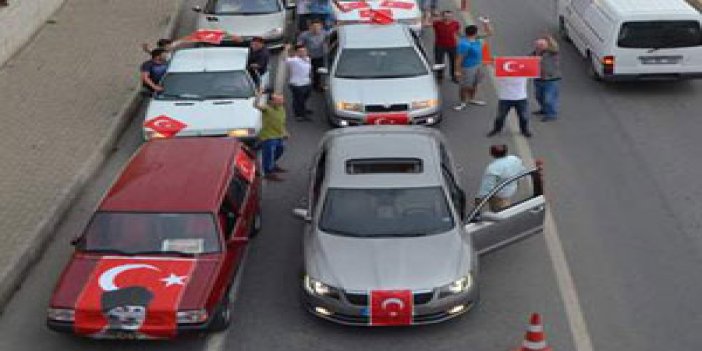 Trabzonda teröre tepki konvoyu!