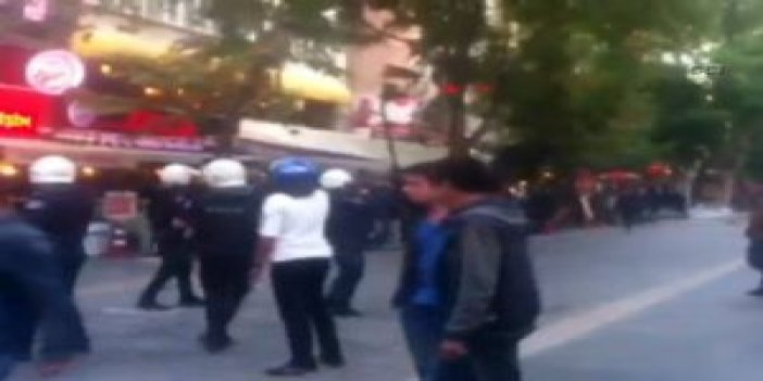 Ankara’da polise taşlı saldırı