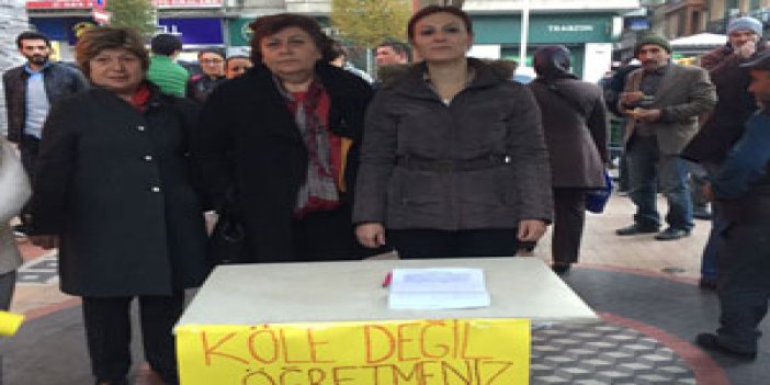 Trabzon’a sürülen öğretmenden yeni eylem