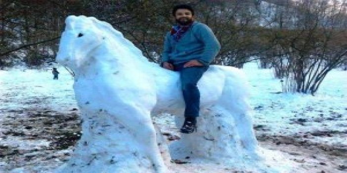 Trabzon’da karla sanat birleşirse...