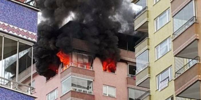 Trabzon'da 11. kattaki dubleks daire alevlere teslim oldu