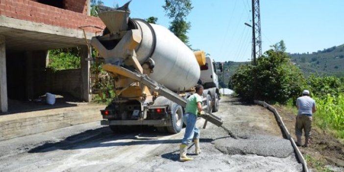 Trabzon'da yollar betonlanıyor