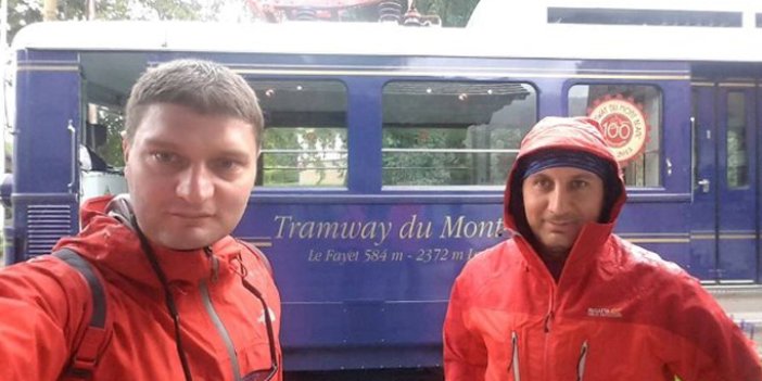 Ordulu dağcılar Mont Blanc yolunda