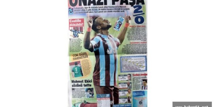 Yerel basında Trabzonspor manşetleri