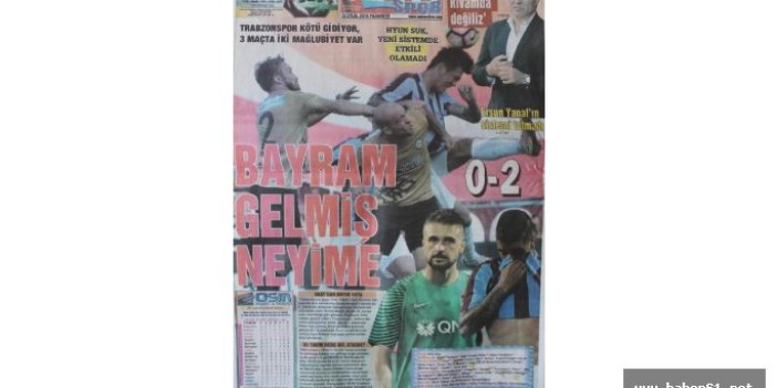 Yerel gazeteler Trabzonspor'dan umutsuz