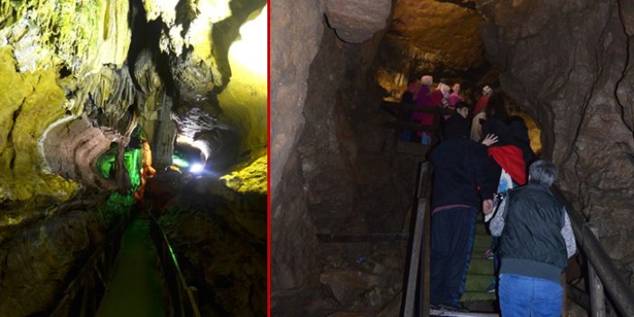 Trabzon'daki Çal mağarasına ziyaretçi akını
