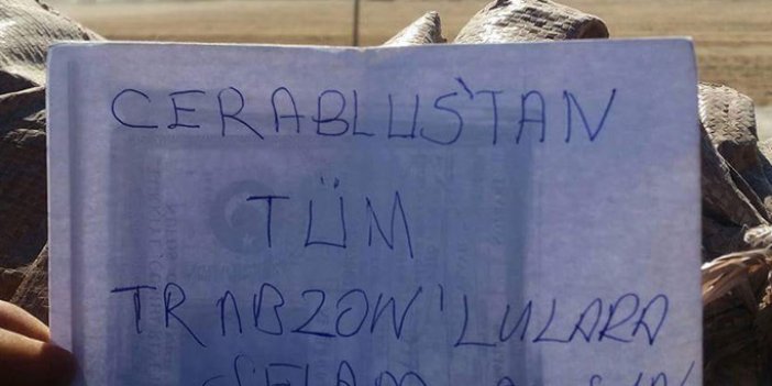 Cerablus'tan Trabzon'a mesaj var