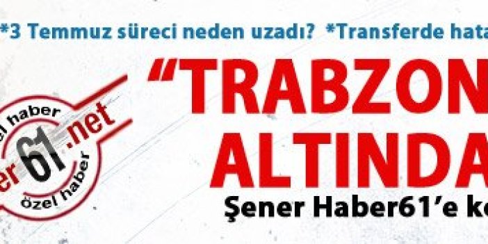 Sadri Şener: "Trabzonspor bu işin altından kalkar"