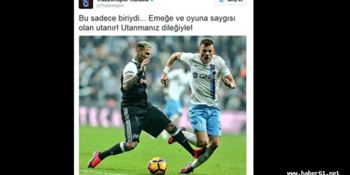 Trabzonspor'dan tepki: Utanmanız dileğiyle