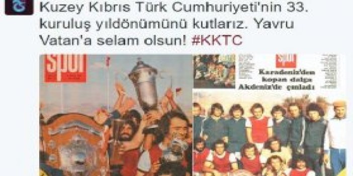 Trabzonspor'dan KKTC kutlaması
