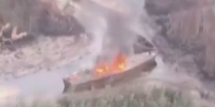 Kaçakçılara ait tekne böyle vuruldu