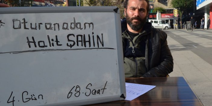 Trabzon'da bu adam 68 saattir oturuyor!