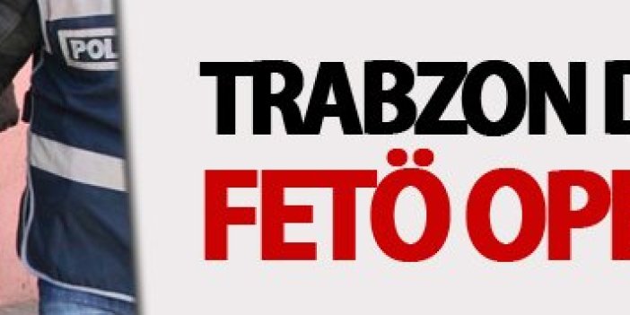Trabzon dahil 19 ilde FETÖ Operasyonu