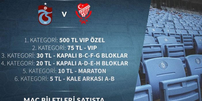 Trabzonspor Gümüşhane maçı biletleri satışta