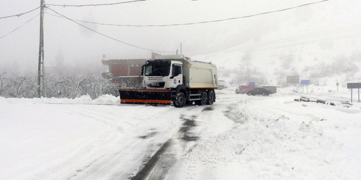 Trabzon'da karla mücadele