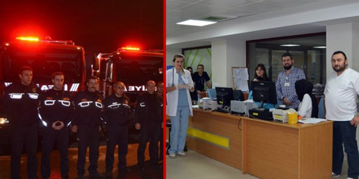 Trabzon'da sağlıkçılar ve itfaiye görevlileri yeni yıla çalışarak girdi