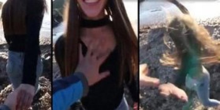 Kız arkadaşını kayalıklara attı!