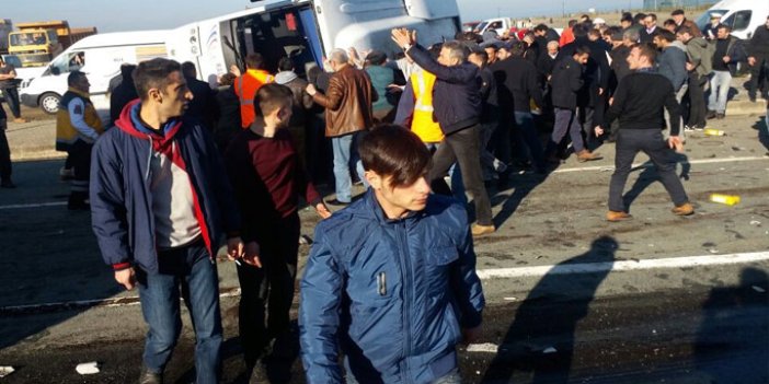 Trabzon yolunda kaza: 1 ölü 20 yaralı