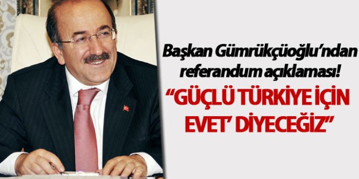Gümrükçüoğlu: "Güçlü Türkiye için ‘evet’ diyeceğiz"